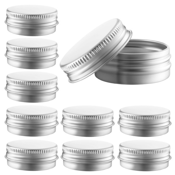 BOHUIZ 15ml Small Tins with Lids, 10Pcs Round Threaded Double-sided