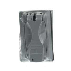 Red Dot DCCU Red Dot Universal Flip-Lid Weatherproof Receptacle Cover, 1 Gang, Silver