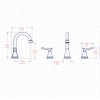 2-Handle 8-Inch Widespread Deck-Mounted American Style Hot/Cold Water Bathroom Hall