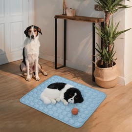 Dog Cooling Pad - Washable Portable Cooling Dog Bed - Foldable Pet Bed for Small Medium Pet Puppy Senior Cat Living Room Bedroom House Offices Patio