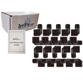 IrriFix Box Set - 20 Pack 1/2" MPT x 1/2" FPT Swing Pipe Elbows | 90 Degree Street Ell Joints with Instruction Card