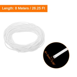 uxcell Silicone Foam Seal Strip, 1.5mm(0.06") Dia 8 Meters(26.25 Ft) Long Sponge Rubber Weather Seal Strip Round Rubber Cord Solid for Machinery and Industries, White
