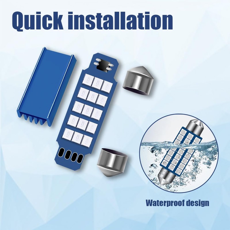 Lecctso 4Pcs 578 LED Extremely Bright Bulbs, 1.59" 6500K 2835