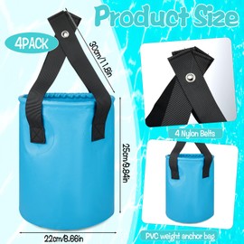 HFYZZ 4 Pack Water Shade Canopy Float Kit for Floating Pool Umbrella, PVC Pool Canopy Floating Bags Wind Anchor Weight Buckets