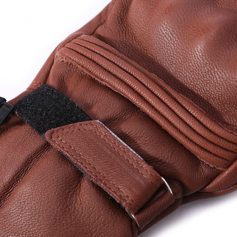 Harssidanzar Winter Motorcycle Gloves,Mens Long Gauntlet Leather Full Finger TouchScreen
