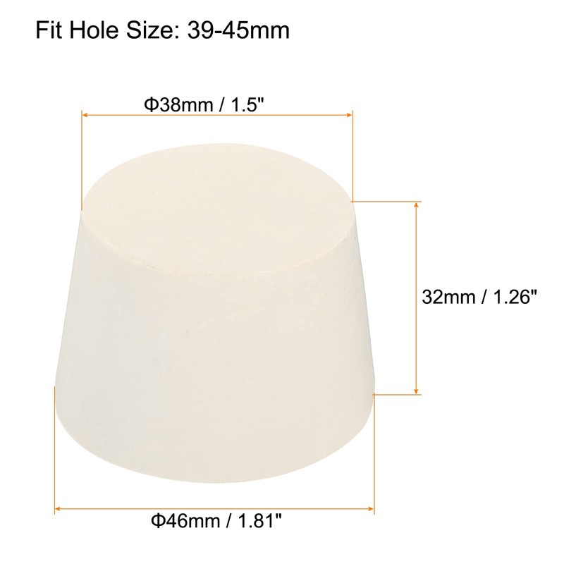 sourcing map Rubber Tapered Plug 38mm to 46mm Solid Test