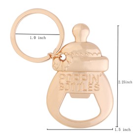 24 Pack POPPIN BOTTLES Key Chain Bottle Opener Boy Baby Shower Favors for Guests,Boy Baby Shower Souvenirs Bottle Opener,Boy Blue Baby Shower Decoration Supplies (Blue, 24)