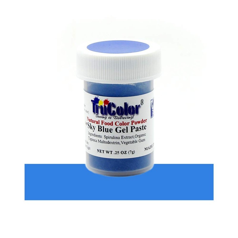 TruColor Sky Blue Natural Gel Paste Powder Food Coloring, 7