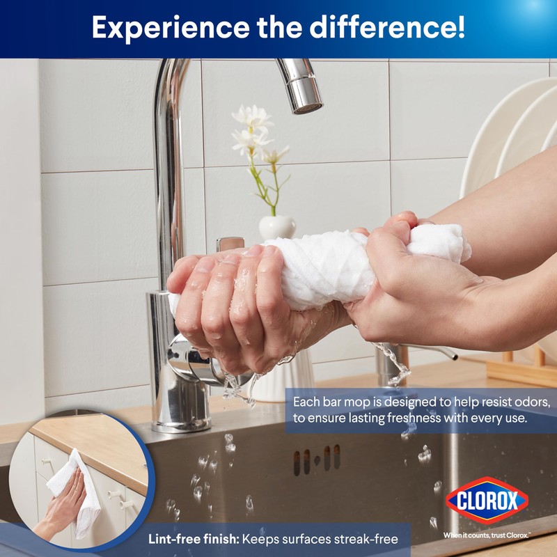 CLOROX Waffle Bar Mops - Microfiber Quick Dry Dishcloths -