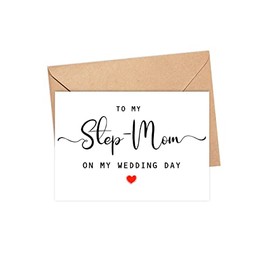DiandDesignGift Wedding Day Card - Thank You Card for Step-Mom - 5 x 7 inches - Modern Style Guaranteed