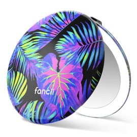 Fancii Taylor LED Lighted Compact Travel Mirror, Rechargeable, 10x /1x Magnifying, 3 Light Settings - Best for Makeup, On The Go Touch-Ups, Grooming (Neon Oasis)