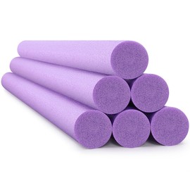 Hanaive 6 Pack Jumbo Floating Pool Noodles Foam Tube 55 x 3.5 Inches Swimming Bright Thick Pool Noodle Bulk Float Heavy Duty for Swim DIY Outdoor Craft Projects(Purple)