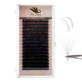 Pro Fairy Dark Brown Eyelash Extensions Volume Lash Extension Colored Lash Extensions Black Brown Individual Eyelash Extensions 0.07 0.10 B C C+ D D+ L Mixed 7-14mm (Black Brown Lashes, 0.10-L-Mix)