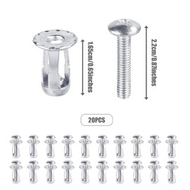 20pcs M4x20 Hollow Door Anchor, Hollow Metal Cavity Fixing Door Anchor Wall Anchors for Aluminum-cladding Sheet Steel Plate Iron Plate Hollow Plastic Sheet