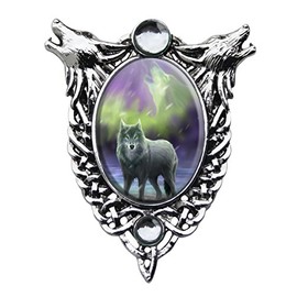 Aura Wolf Enchanted Cameo Pendant by Anne Stokes