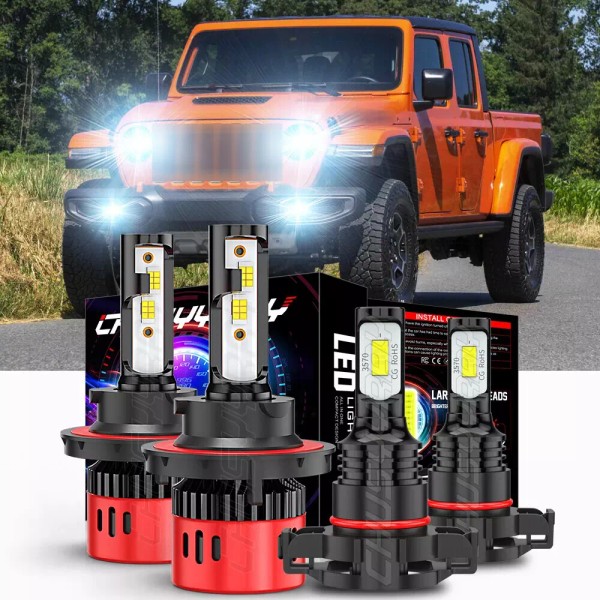 CHUSYYRAY For Jeep Gladiator 2020-2023 LED Headlight Hi/Low H13 +