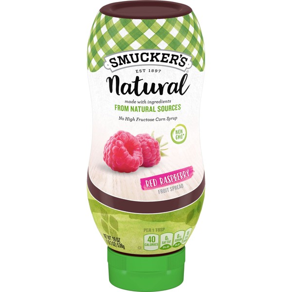 Smucker's Natural Red Raspberry Squeezable Fruit Spread, 19 Ounces (Pack