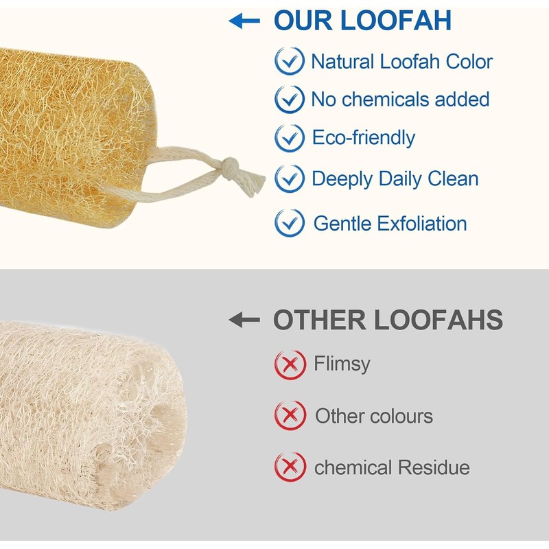 Esponja de Lufa Natural AhaTopia 6'' – Exfoliación Suave y