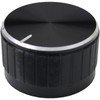 6mm Splined Hole Black Aluminium Amplifier/HiFi Control Knob Pack of