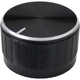 6mm Splined Hole Black Aluminium Amplifier/HiFi Control Knob Pack of 5 (30mm)