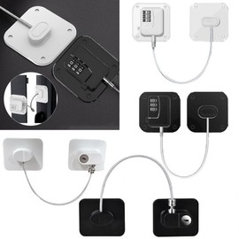 Anti-Theft Padlock & Locking Device for Doors, Windows, Drawers, Cabinets (Key & Combination Types) Wardrobe Combination Type (Black) 2ea