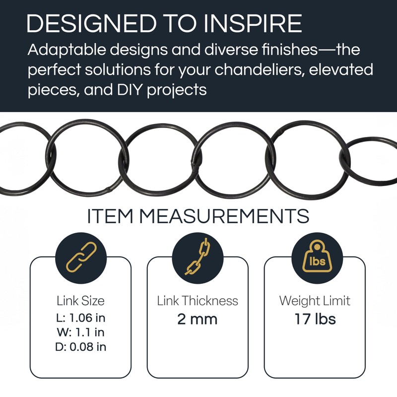 RCH Hardware CH-41L-AB Brass Chandelier Chain, Antique Brass (1 Foot)