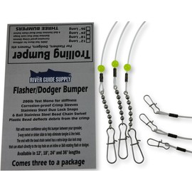 River Guide Supply - Parachoques para trotar flashers y Dodgers (3 unidades), Transparente, 30,48cm