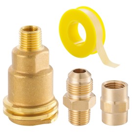 QCC1 Nut Propane Gas Fitting Adapter Kit, QCC1 Nut Propane Gas Fitting Hose Adapter with 1/4" Male Pipe Thread, 3/8 Male Flare x 1/4 Male NPT