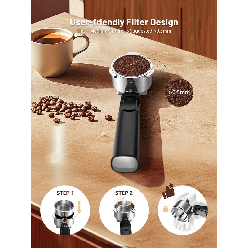 HomCozy Espresso Machine 20 Bar Coffe Maker with Rapid Cold