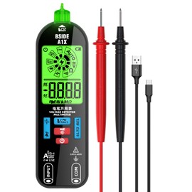 JASLEEN - Probador de multímetro digital inteligente A1X, voltímetro eléctrico recargable, mide diodo de capacitancia, resistencia a continuidad, alerta en V, control en vivo, voltaje de CA y CC