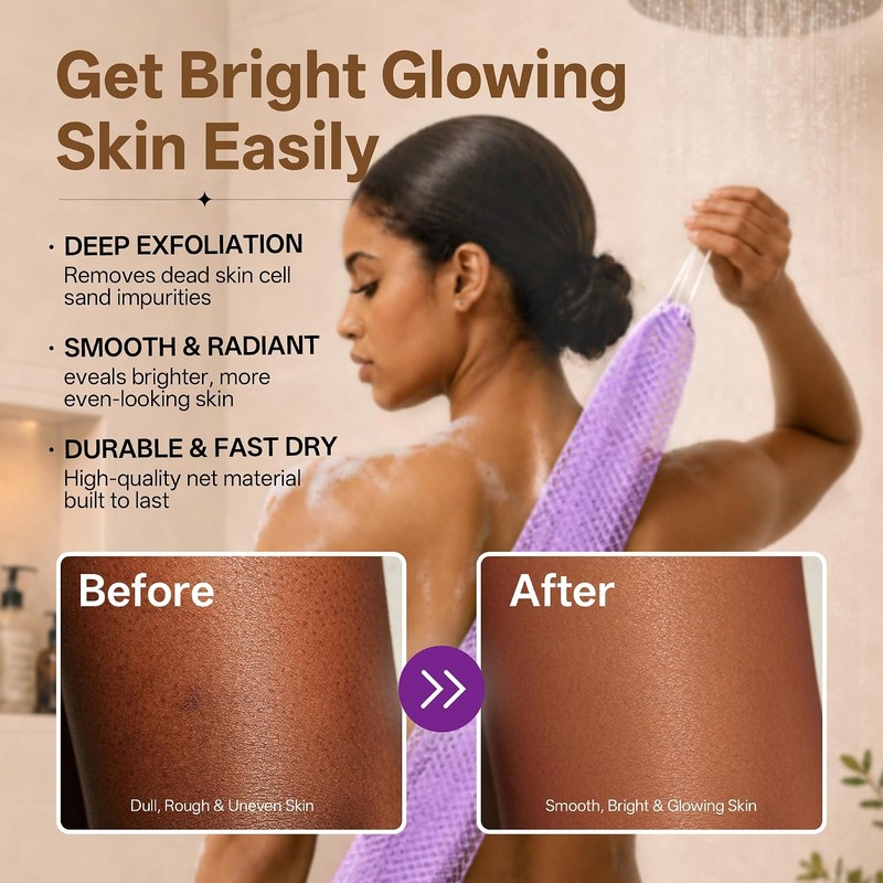 Esponja de red africana exfoliante para la ducha con bolsa