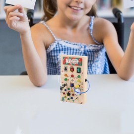 Baoblaze Lights Switch Busy Board Fine Motor Skills Present Teaching Aid Control Skills Wood Control Panel Montessori for Kindergarten