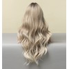 VEBONNY Ash Brown Wig, Brown Ombre, White Blonde Wigs with