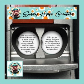 Handmade Car Coasters Red Fox Autumn Leaves Fall Season Time Set of 2 Neoprene Absorbent