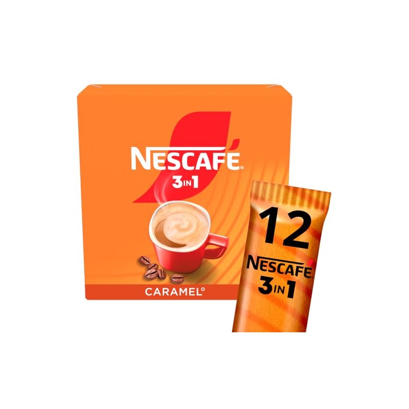 NESCAFE 3 IN 1's Caramel (1 Pack 12 Drinks)
