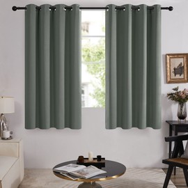 Deconovo 100% Blackout Curtains for Bedroom, Thermal Insulated and Noise Reducing Drapes, Room Darkening Window Curtains with Double Layer, Oeko-TEX Certified (Dark Grey, 52x54 Inch, 2 Panels)