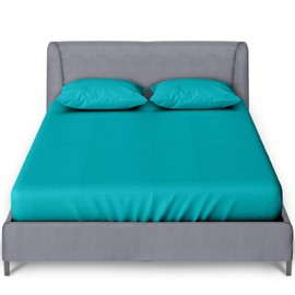 GC GAVENO CAVAILIA Plain Sheets King Size (150 X 200 Cm) | 10 Inch/ 25 Cm Deep Elasticated Corners Fitted Sheet | Breathable Polycotton King Size Sheets Fitted | Teal