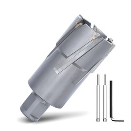 GRIXLEN 1-1/2" x 1-3/8" Annular Cutter with Weldon Shank,Carbide Tip Annular Drill Bit for Stainless Steel, Iron (1-3/8" Depth, 1-1/2" Diameter)