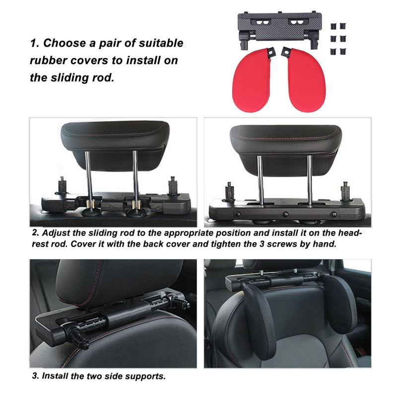 Car Headrest Pillow PU Adjustable Head Neck Support Rest Pillows