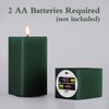Girimax Dark Green Ribbed Flameless Candles with Remote, Battery Operated