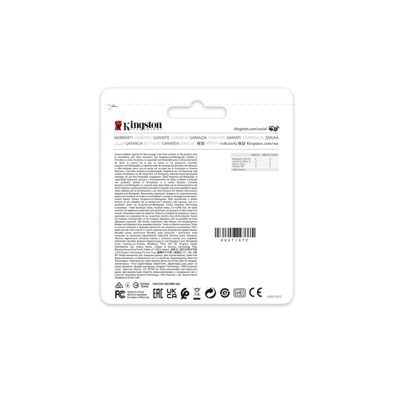 Kingston USB DataTraveler Exodia Onyx Capacidad: 128GB USB-A 3.2 Gen