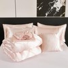 Chumerry Rich Satin Comforter Set Light Pink Pintuck Bedding Set