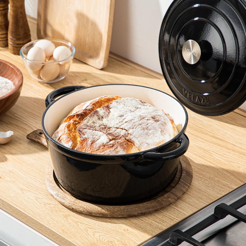 Velaze 7.5 QT Dutch Oven Pot with Lid, Enameled Cast