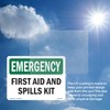 First Aid And Spills Kit OSHA Emergency Aluminum Sign 10