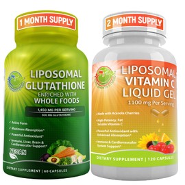 SUPPLEMENTS STUDIO SUPPLEMENTS STUDIO Liposomal Glutathione 500mg Supplement - Bundle up with - Liposomal Vitamin C 1100mg Liquid Gel Capsules