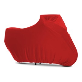 BHIEE Indoor Motorcycle Tarpaulin Stretch Fabric Interior Motorcycle Cover Dust Protection Elastic Motorcycle Tarpaulin Motorcycle Protective Cover 295 x 109 x 140 cm Red