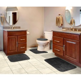 Garland Rug 4 Piece Bath Set Dark Gray Non Slip Ultra Soft Machine Washable