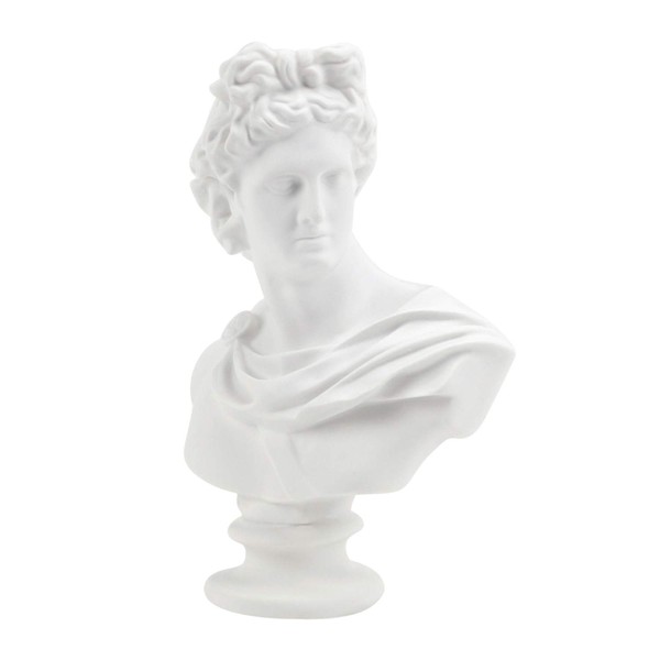 Classic Greek Replica 6 Inch Apollo God Bust Statue Mythology Sculpture Figurine for Living Room Home Decoration Collection Sketch Model Art Drawing Resin Crafts Ornaments Gypsum Modern Home Art Décor