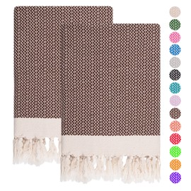 Emyyr Casual Hand Towels for Bathroom - Kitchen - Set of 2 -%100 Cotton - Pre Washed, Quick Dry, Soft, 18x40' - Decorative Hand Towel - Hand Towels for Bathroom Clearance, Bath, Face, Tea Towels