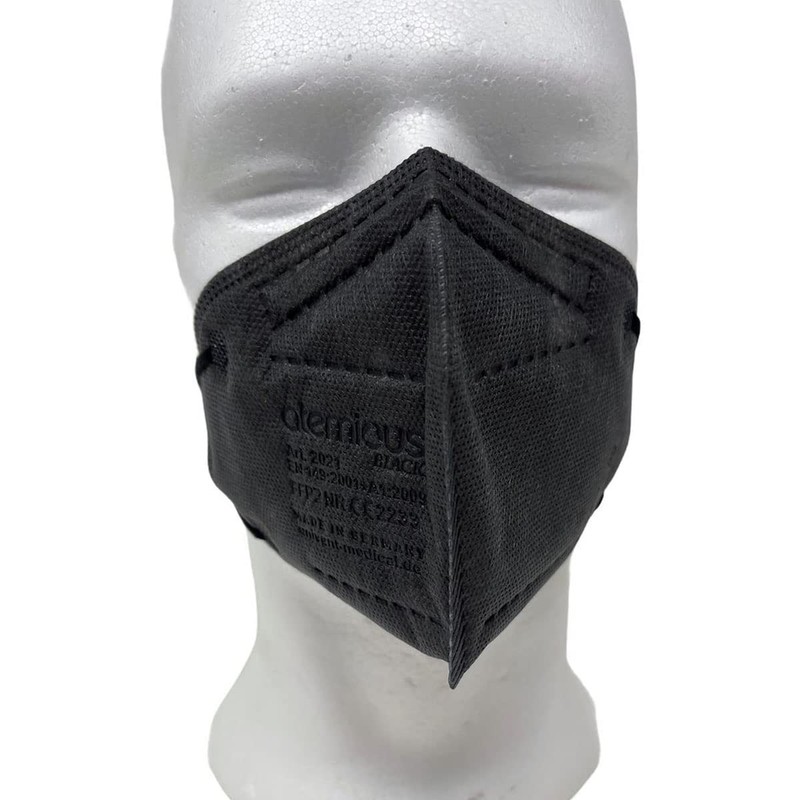 atemious PRO 2 BLACK FFP2 Mask, Black, Individually Packed, EN